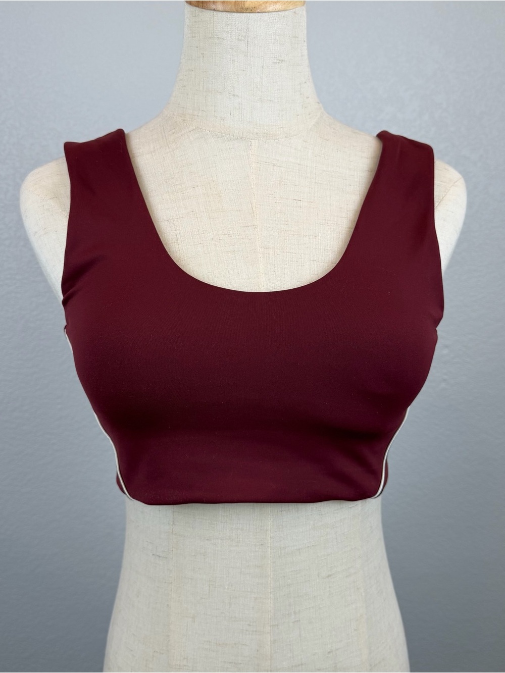 NWT Lululemon Wunder Train Piped Sports Bra Burgundy Bay/Light Ivory | Size 8